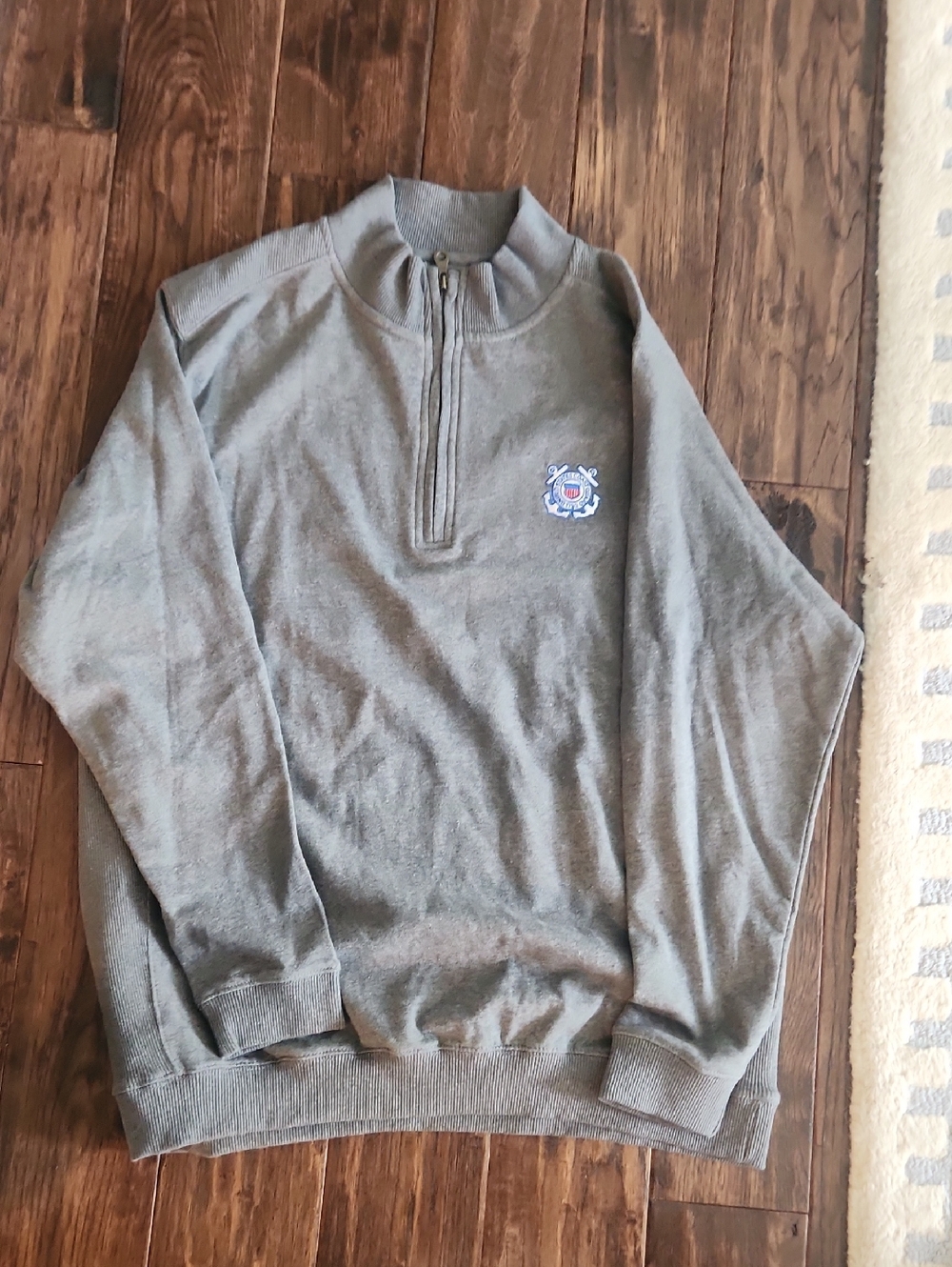 Men's Gray Half-Zip Sweater Pullover, US Coast Guard